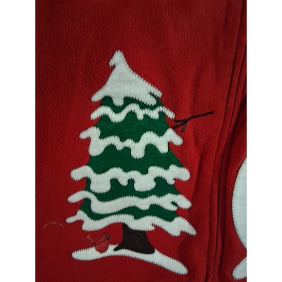 Ladies Fleece Christmas Vest Snowman Tree Cardinal VGUC XL - Picture 3 of 5